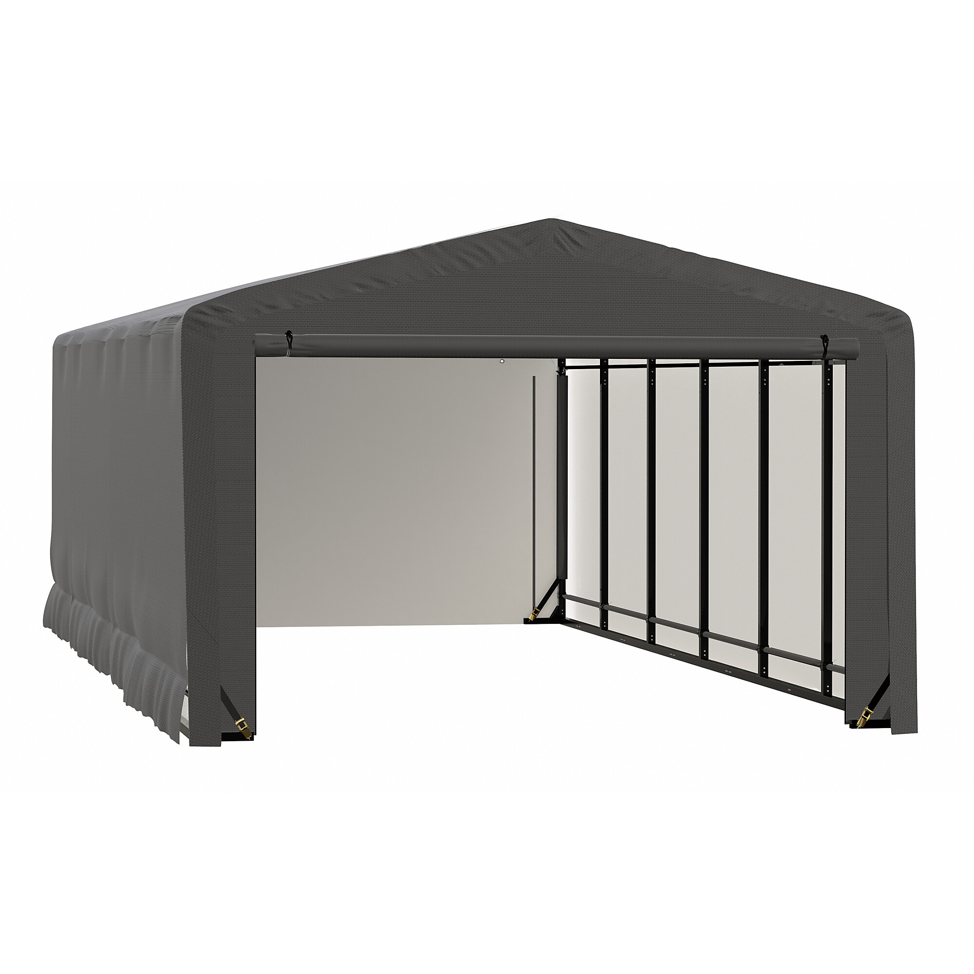 ShelterLogic ShelterTube Wind and Snow Rated Garage - 12ft. x 23ft. x 8ft., Gray, Waterproof, Model# SQAACC0103C01202308